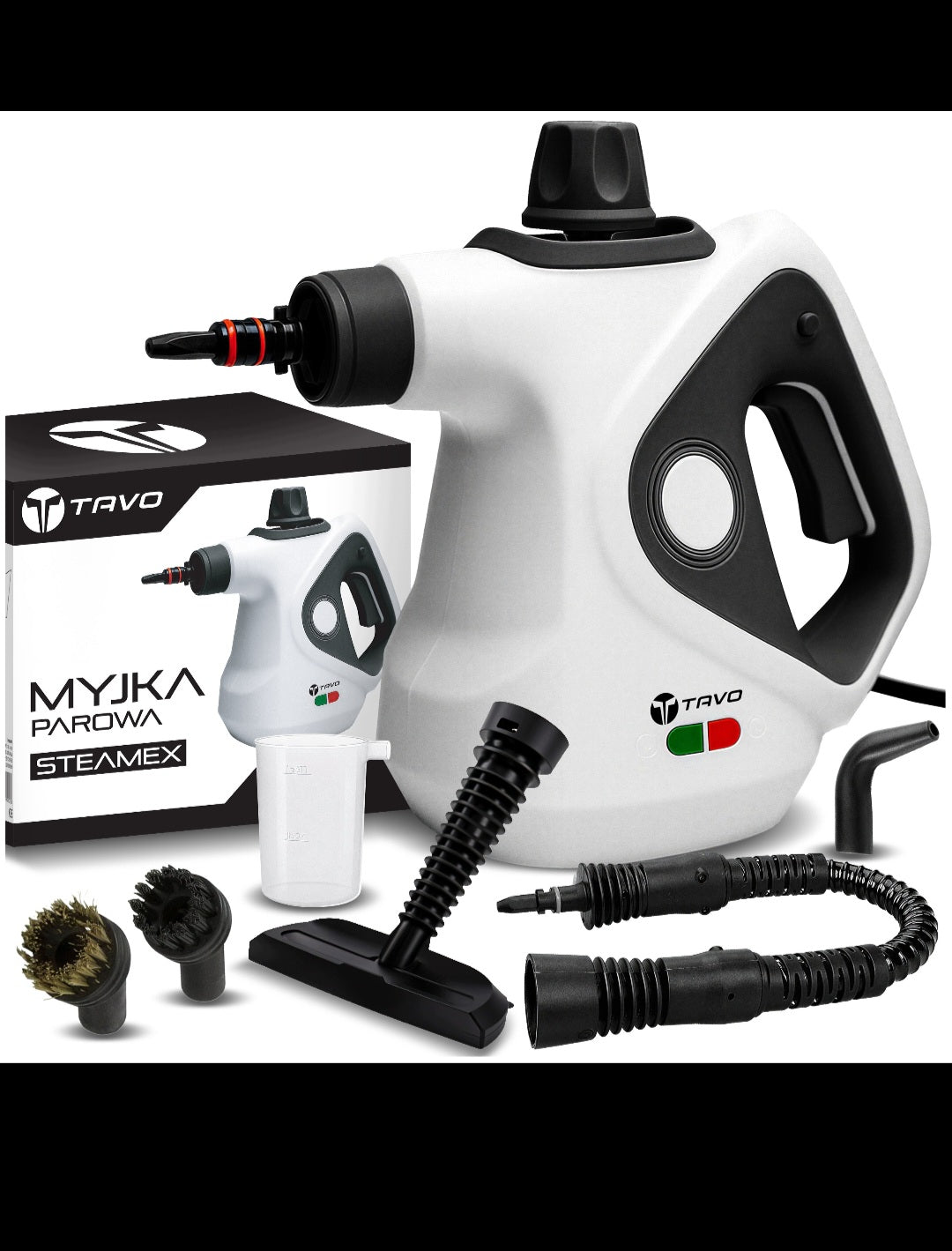 Myjka Parowa Mop Czyścik Parowy 5 Bar 1600W Do Tapicerki Okien Domu Podłóg